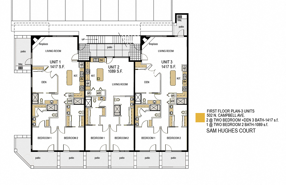 Floor plan for 2 beds, 2 baths